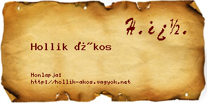 Hollik Ákos névjegykártya